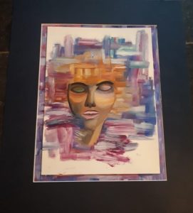 Face of acrylic on paper-2