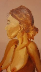 Portrait woman on canvas-2