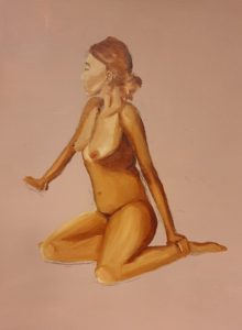 Portrait woman on canvas