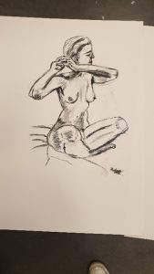 Portrait woman on paper