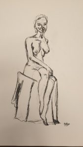 Portrait woman on paper-2