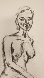 Portrait woman on paper-3