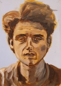 Portret man, acrylic on cardboard